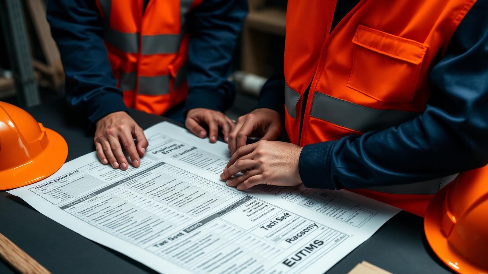 Steel fabricator reviewing structural metal connections on a shop drawing