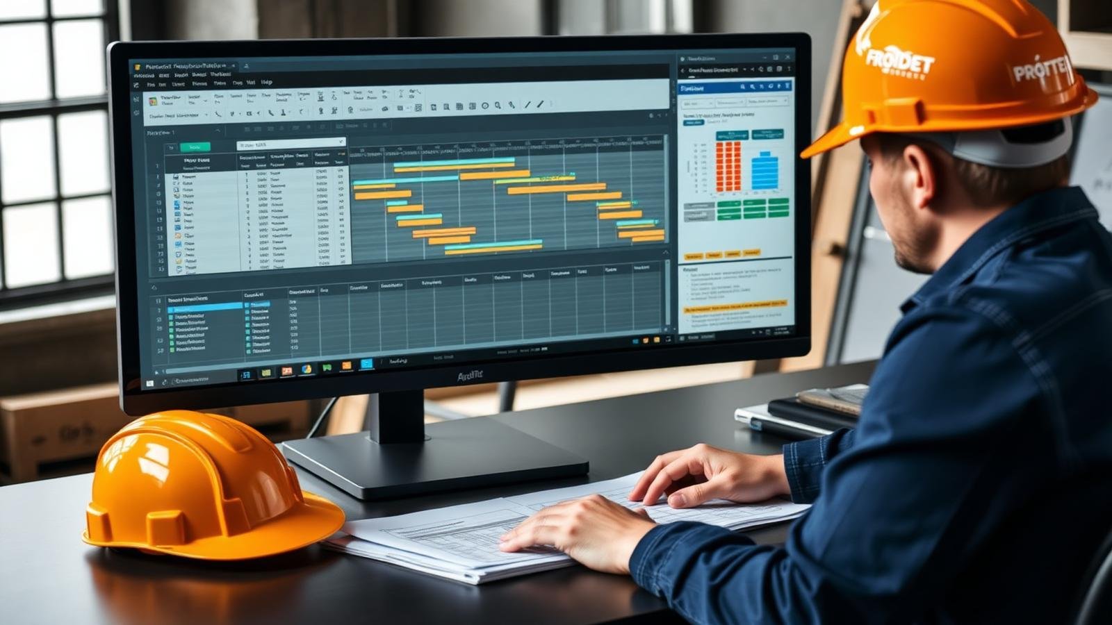 MS Project scheduler working with Gantt charts and timeline views