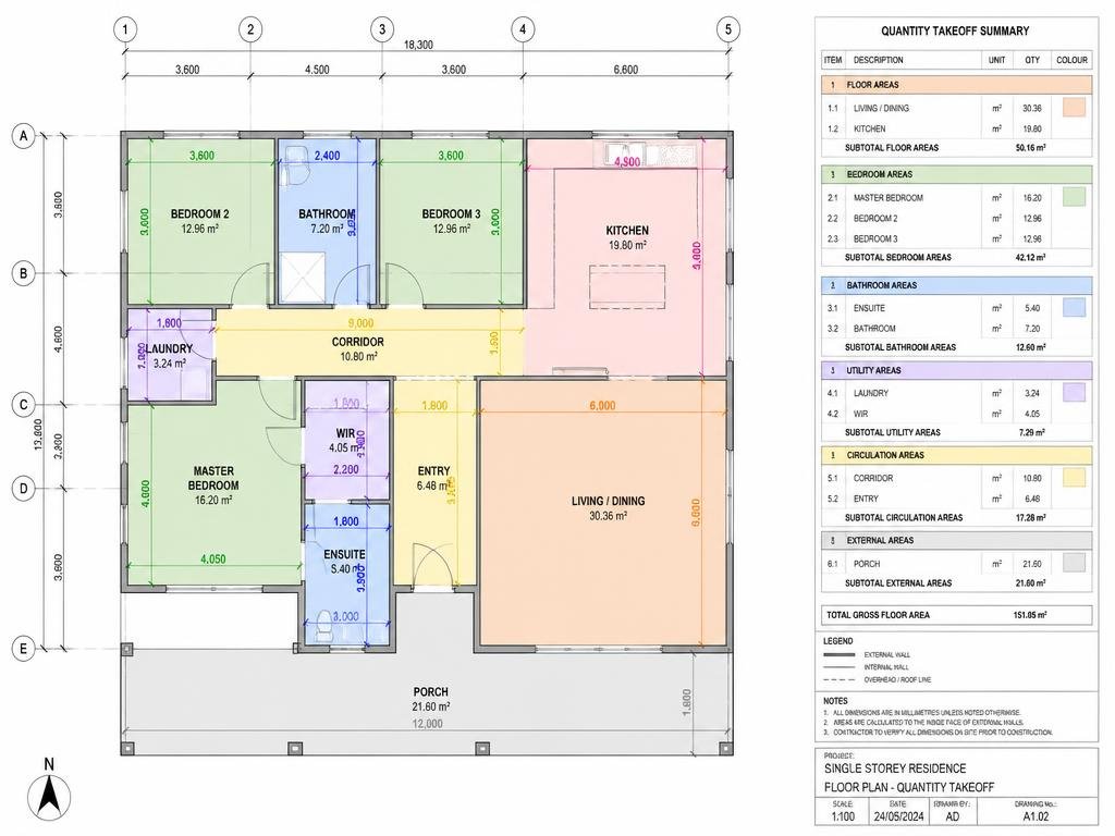 Marked-Up Takeoff Plans sample deliverable